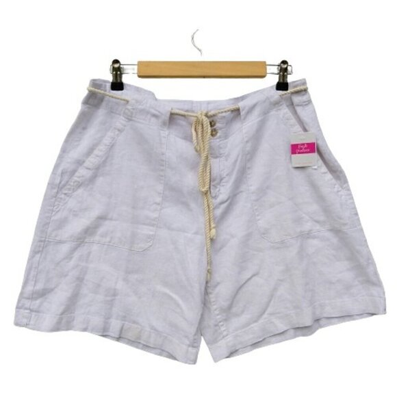 Fresh Produce Del Mar Linen Shorts White Size L NWT L Bermuda Womens MSRP $65 - Picture 3 of 15